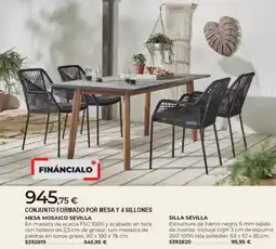 BigMat Conjunto formado por mesa y 4 sillones mesa mosaico sevilla oferta