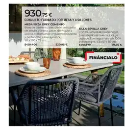 BigMat Conjunto formado por mesa y 4 sillones oferta