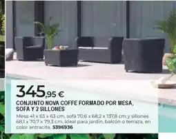 BigMat Conjunto nova coffe formado por mesa, sofá y 2 sillones oferta