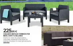 BigMat Conjunto matilde formado por mesa, sofá y 2 sillones oferta
