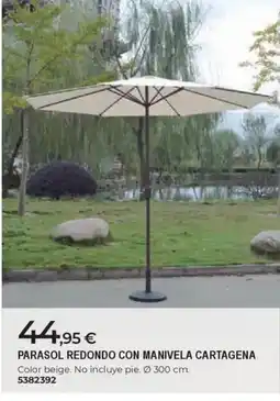 BigMat Parasol redondo con manivela cartagena oferta