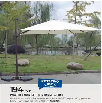 BigMat Parasol excéntrico con manivela conil oferta