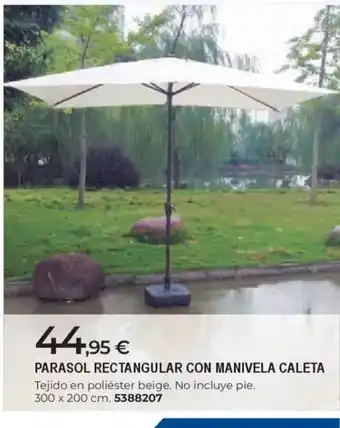 BigMat Parasol rectangular con manivela caleta oferta