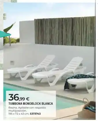 BigMat Tumbona monoblock blanca oferta