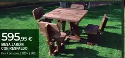 BigMat Mesa jardín con respaldo oferta