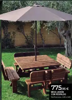 BigMat Mesa jardín con respaldo oferta