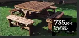 BigMat Mesa jardín sin respaldo oferta