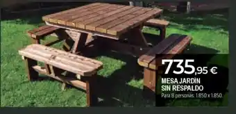 BigMat Mesa jardín sin respaldo oferta