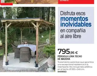 BigMat Pérgola lora techo de madera oferta