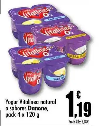 Unide Supermercados Danone Yogur Vitalínea natural o sabores pack 4 x 120g oferta