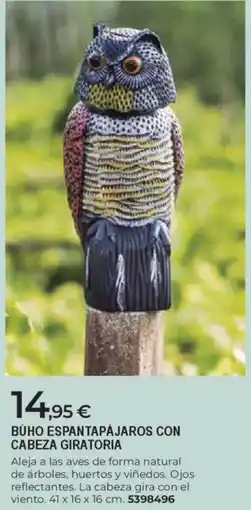 BigMat Búho espantapájaros con cabeza giratoria oferta