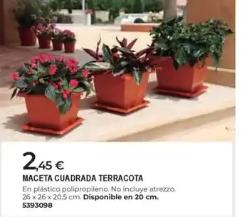 BigMat Maceta cuadrada terracota oferta