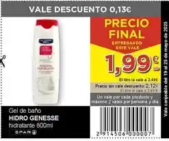 SPAR Hidrogenesse - gel de bano hidratante oferta