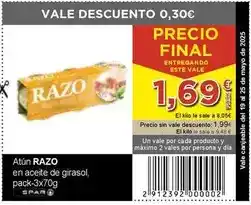 SPAR Razo - atún en aceite de girasol oferta