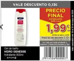 SPAR Hidrogenesse - gel de bano hidratante oferta