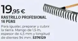BigMat Rastrillo profesional 16 púas oferta