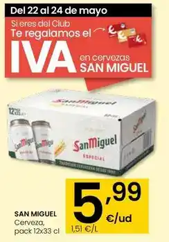 Eroski San miguel - cerveza oferta