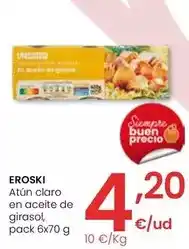 Eroski Eroski - atun claro en aceite de girasol oferta