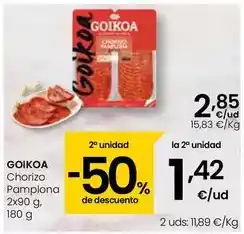 Eroski Goikoa - chorizo pamplona oferta
