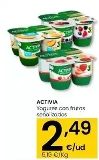 Eroski Danone - activia yogures con frutas senalizados oferta