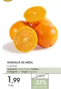 Supermercados Plaza Origen - naranja de mesa oferta