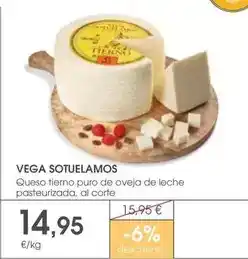 Supermercados Plaza Vega sotuelamos - queso tierno puro de oveja de leche pasteurizada, al corte oferta
