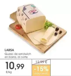 Supermercados Plaza Larsa - queso de sandwich en barra, al corte oferta