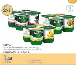 Supermercados Plaza Activia - leche fermentada clasicos o desnarados con referentes trozos de frutas oferta