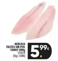 Family Cash Family - merluza filetes sin piel oferta