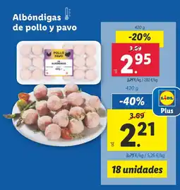 Lidl Albóndigas de pollo y pavo oferta