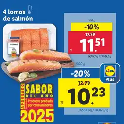 Lidl 4 lomos de salmón oferta