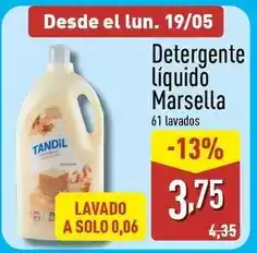 ALDI Tandil - detergente líquido marsella oferta