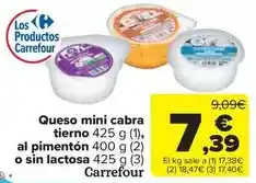 Carrefour Market Carrefour - queso mini cabra tierno al pimenton o sin lactosa oferta