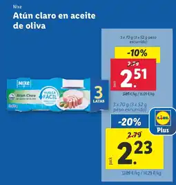 Lidl NIXE Atún claro en aceite de oliva oferta