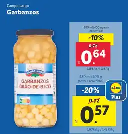 Lidl CAMPO LARGO Garbanzos oferta