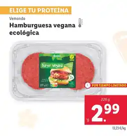 Lidl VEMONDO Hamburguesa vegana ecológica oferta