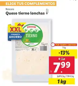 Lidl RONCERO Queso tierno lonchas oferta