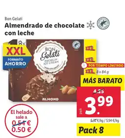 Lidl BON GELATI Almendrado de chocolate con leche oferta