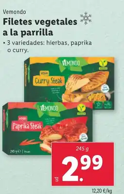 Lidl VEMONDO Filetes vegetales a la parrilla oferta