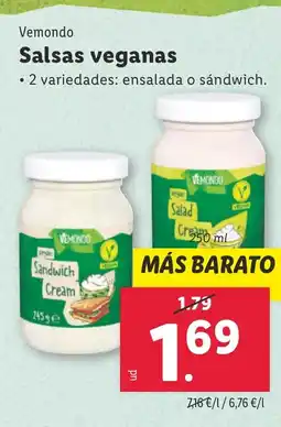 Lidl VEMONDO Salsas veganas oferta