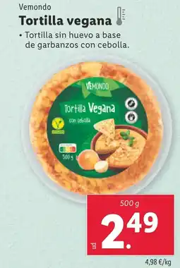 Lidl VEMONDO Tortilla Vegana oferta