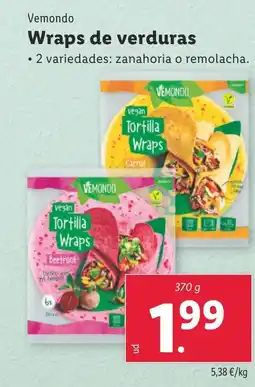 Lidl VEMONDO Wraps de verduras oferta