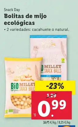 Lidl SNACK DAY Bolitas de mijo ecológicas oferta