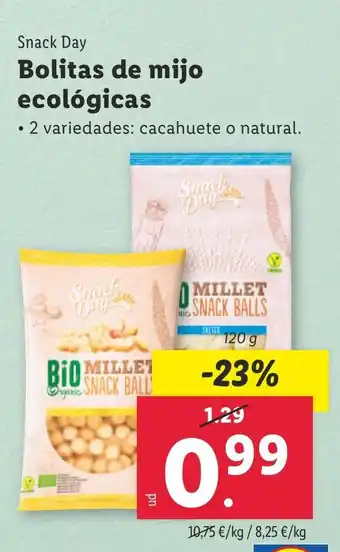 Lidl SNACK DAY Bolitas de mijo ecológicas oferta