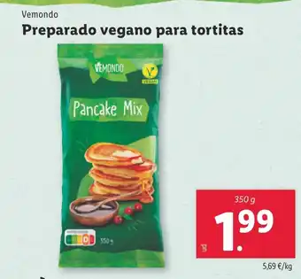 Lidl VEMONDO Preparado vegano para tortitas oferta