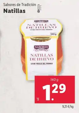 Lidl SABORES DE TRADICION Natillas oferta