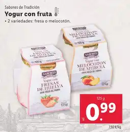 Lidl SABORES DE TRADICION Yogur con fruta oferta