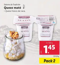 Lidl SABORES DE TRADICION Queso mató oferta