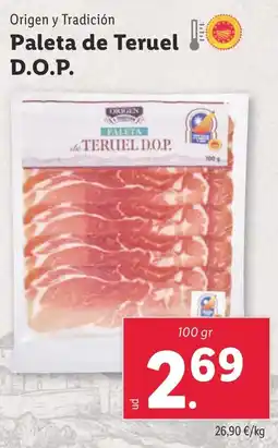 Lidl ORIGEN TRADICION Paleta de Teruel D.O.P. oferta