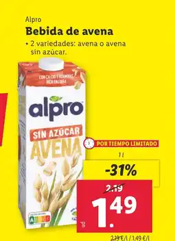 Lidl ALPRO Bebida de avena oferta